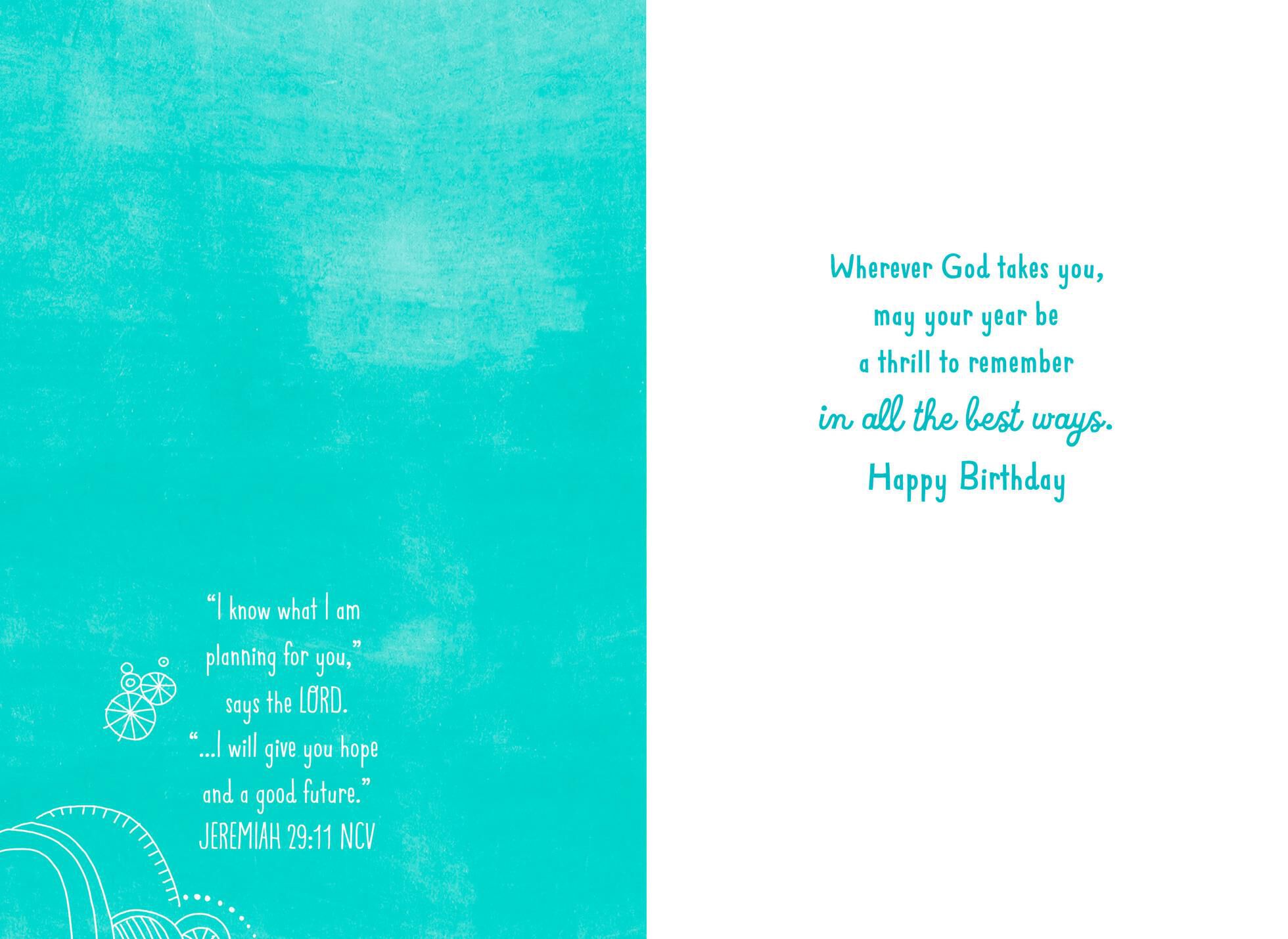 Sailboat Enjoy the Journey Religious Birthday Card