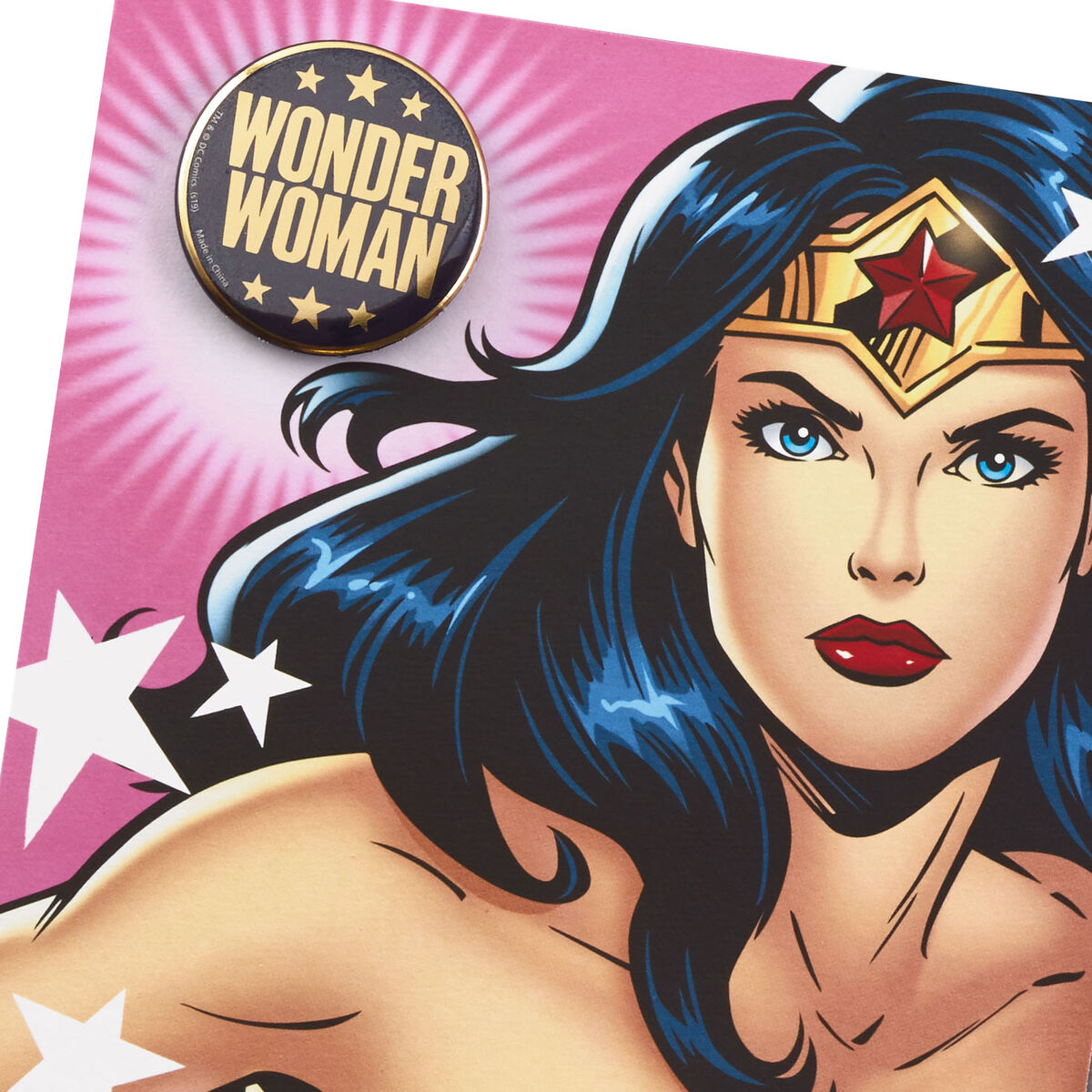 DC Comics™ Wonder Woman™ Mother's Day Card With Button Greeting Cards Hallmark