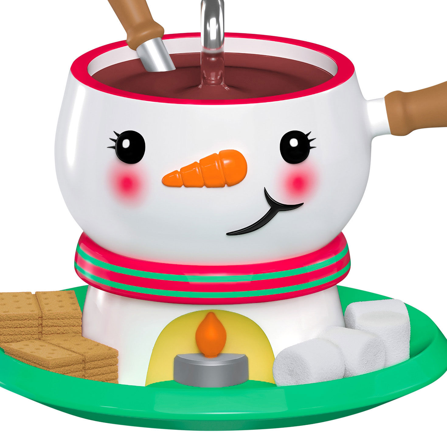 Snowman Fondue Pot Keepsake Ornament  image number 5
