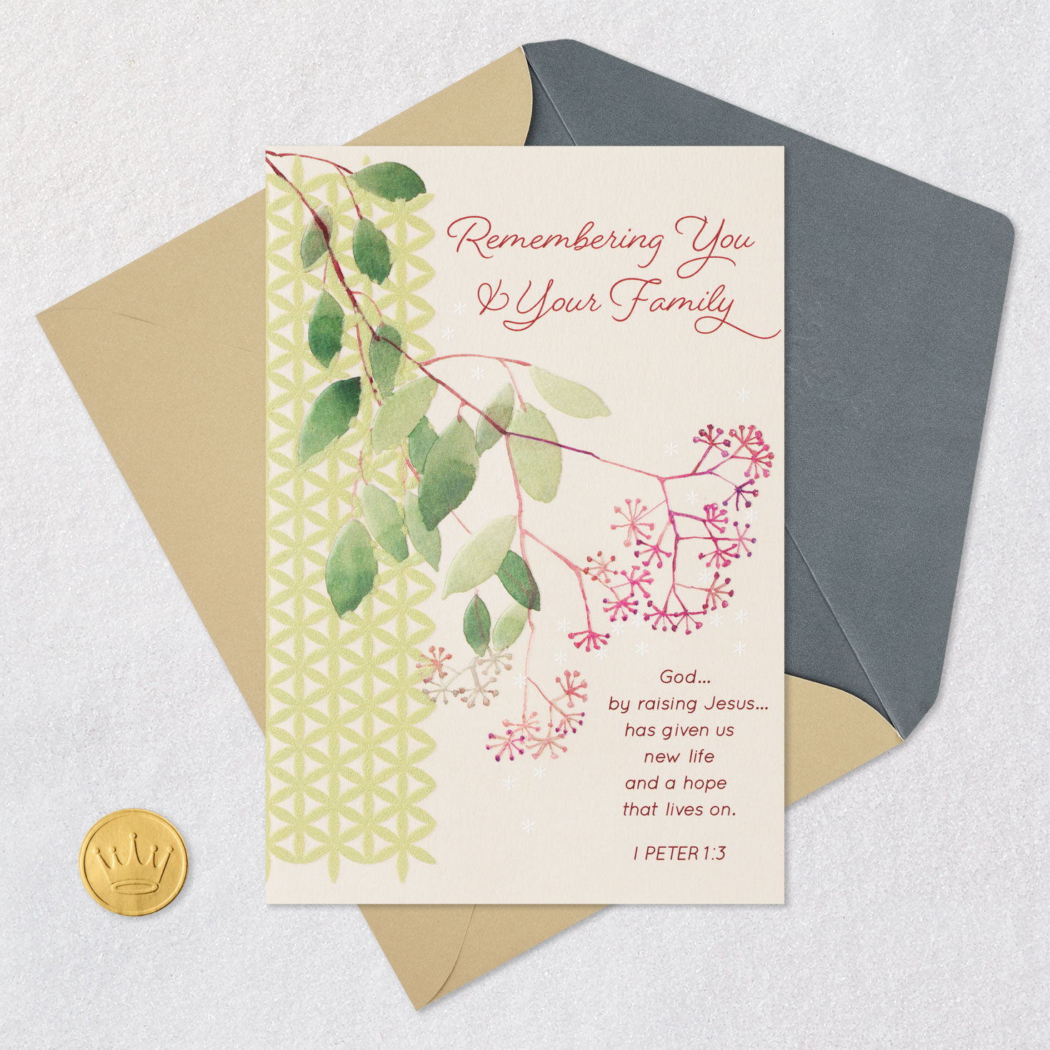 Prayers for You and Your Family Religious Sympathy Card, , large image number 5