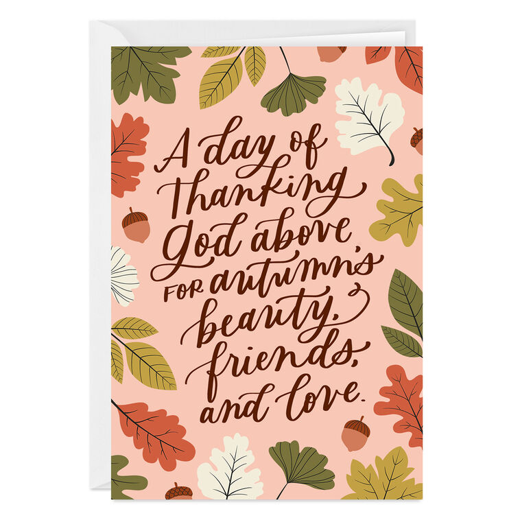 Autumn Beauty and God's Love Religious Custom Thanksgiving Card