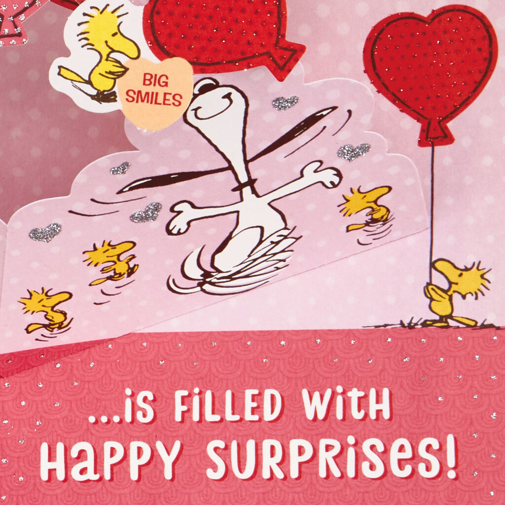 Peanuts Snoopy And Woodstock Pop Up Valentine S Day Card