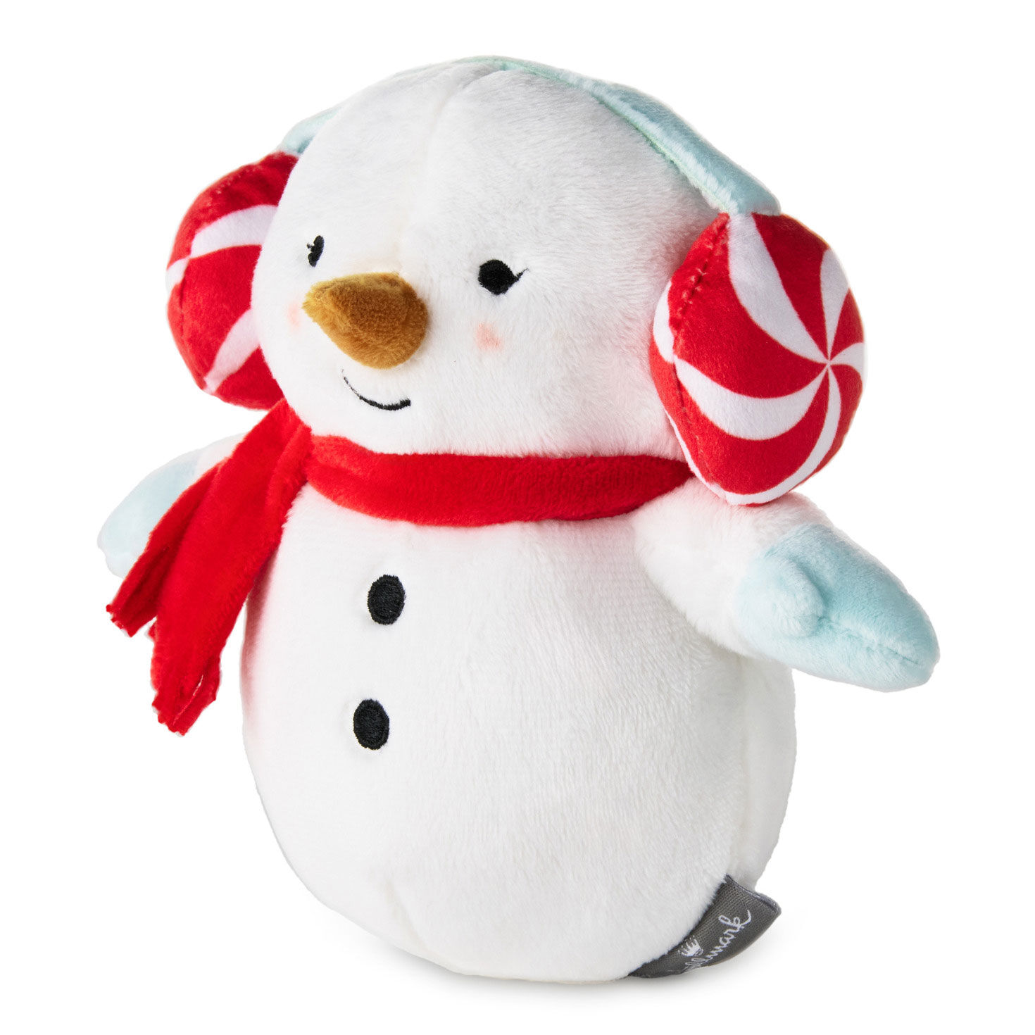Snowman in Scarf, Mittens, Peppermint Earmuffs Plush side image number 4