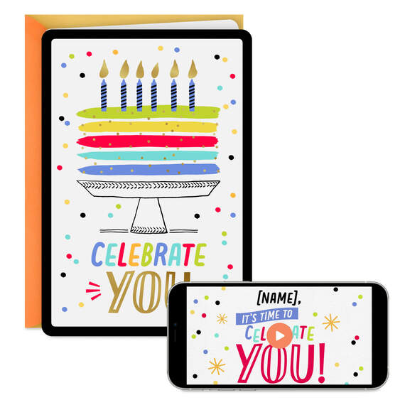 Celebrate You Video Greeting Birthday Card, , large image number 1