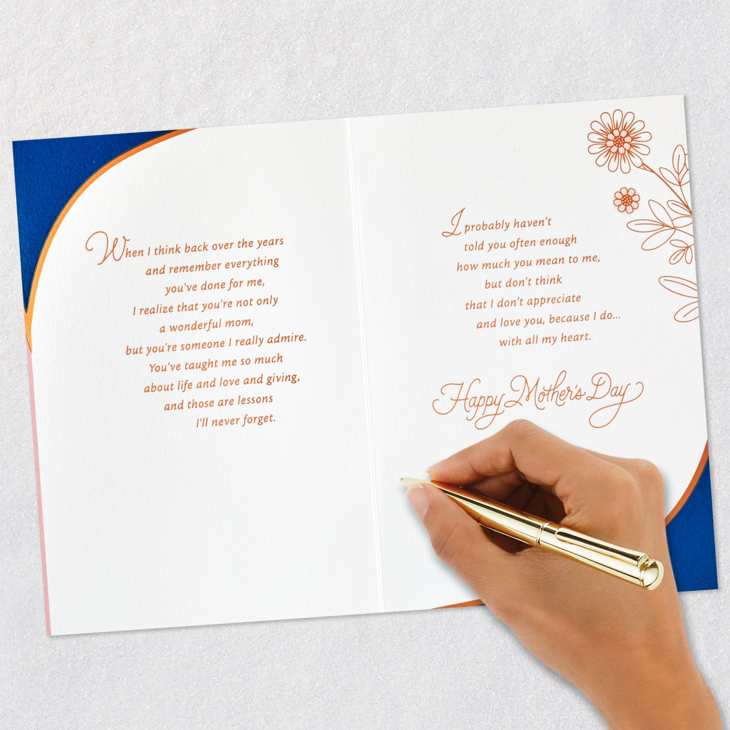 Butterfly and Flowers Mother's Day Card From Daughter signing card image number 7