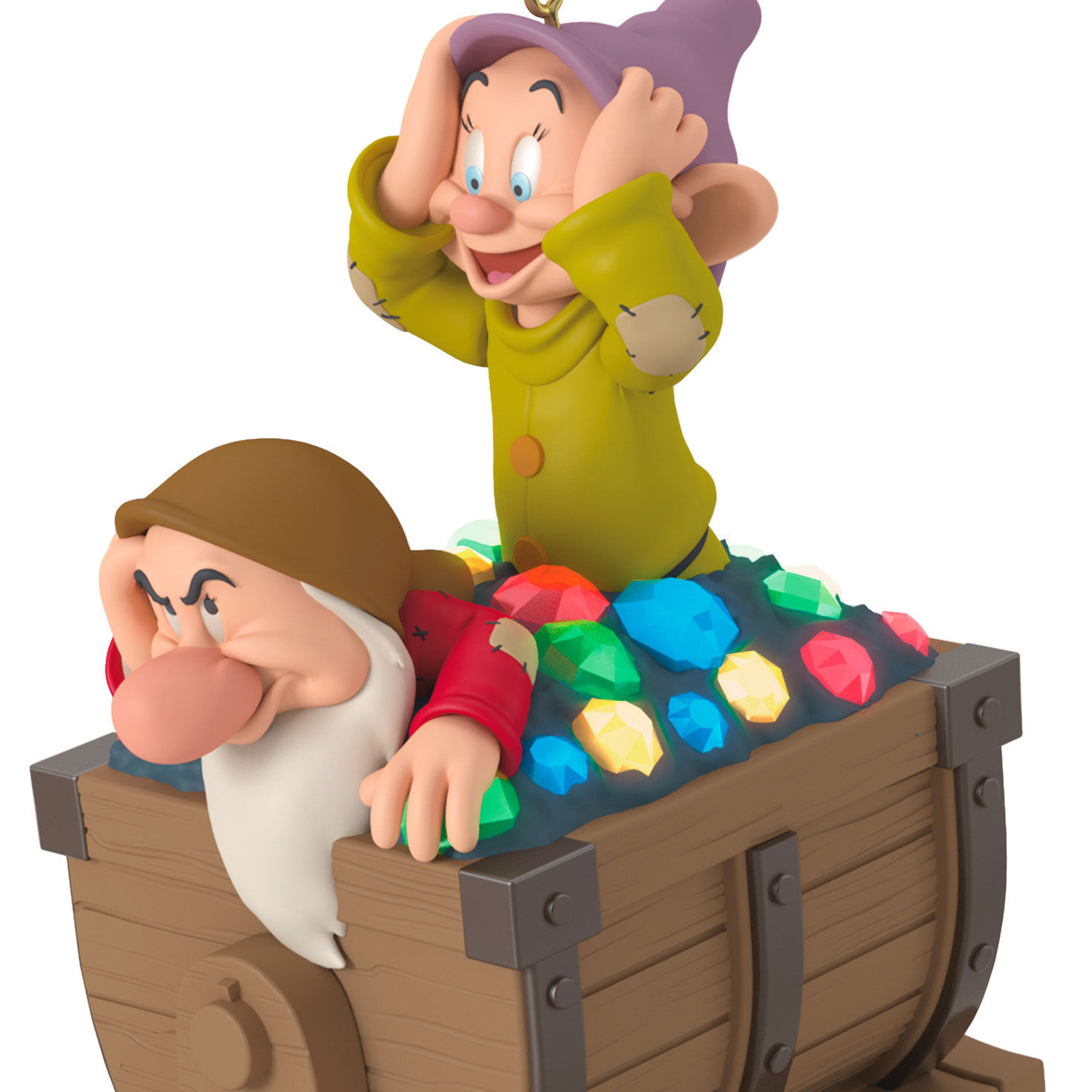 Snow White Dwarfs in Mine Cart Keepsake Ornament closeup view image number 5