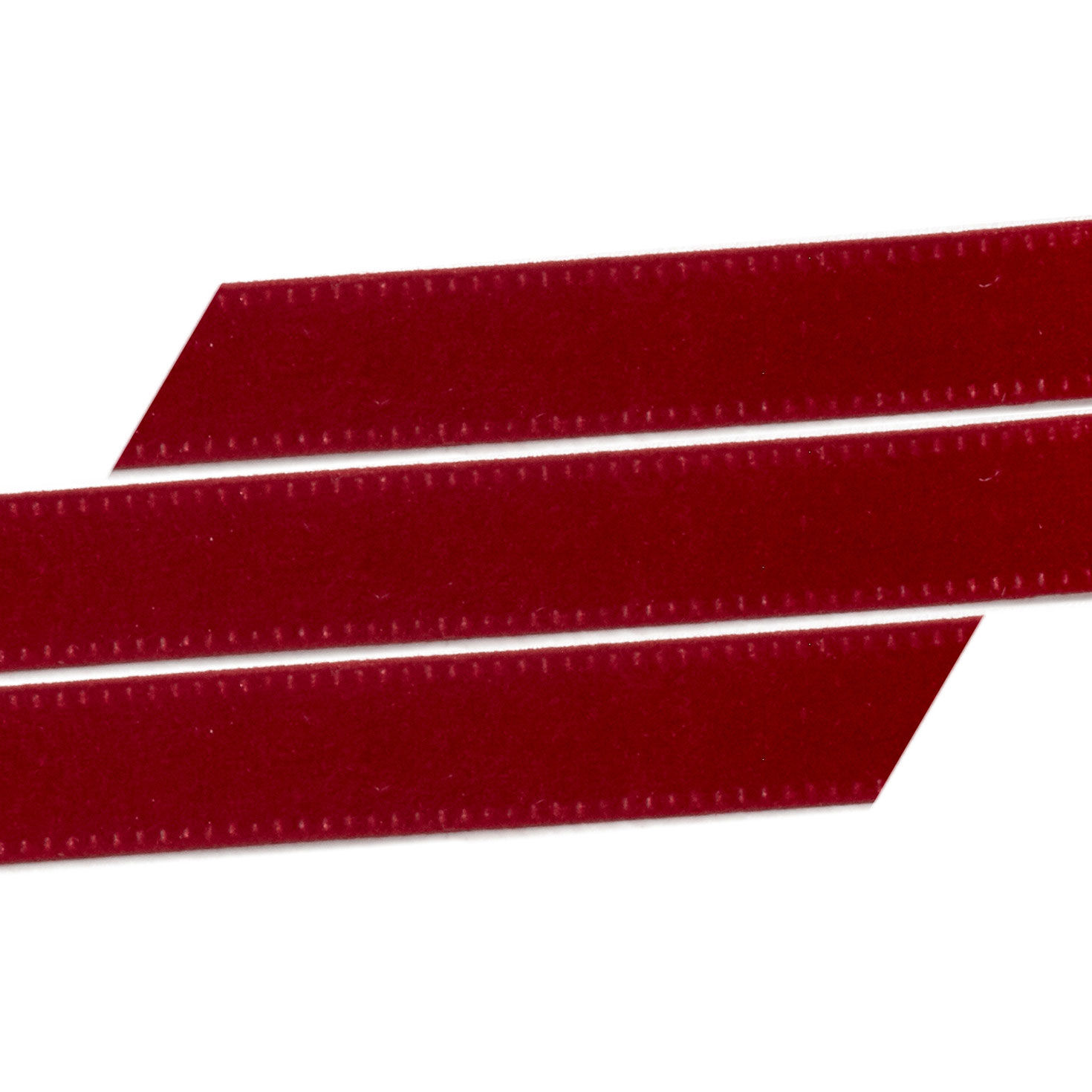 Burgundy Velvet Holiday Ribbon up close detail image number 4