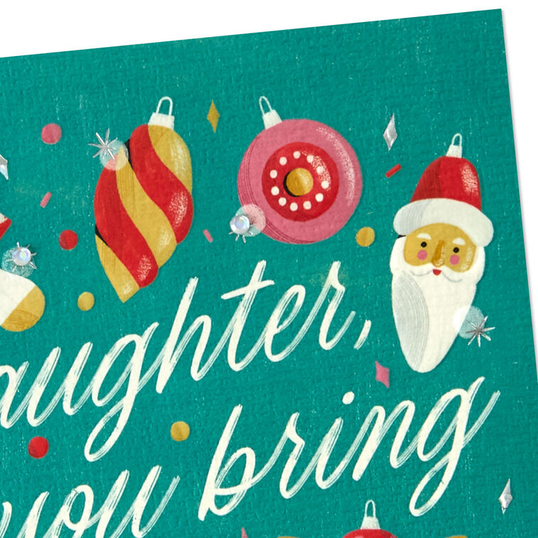 Holiday Ornaments Daughter Christmas Card Card Front Detail image number 4