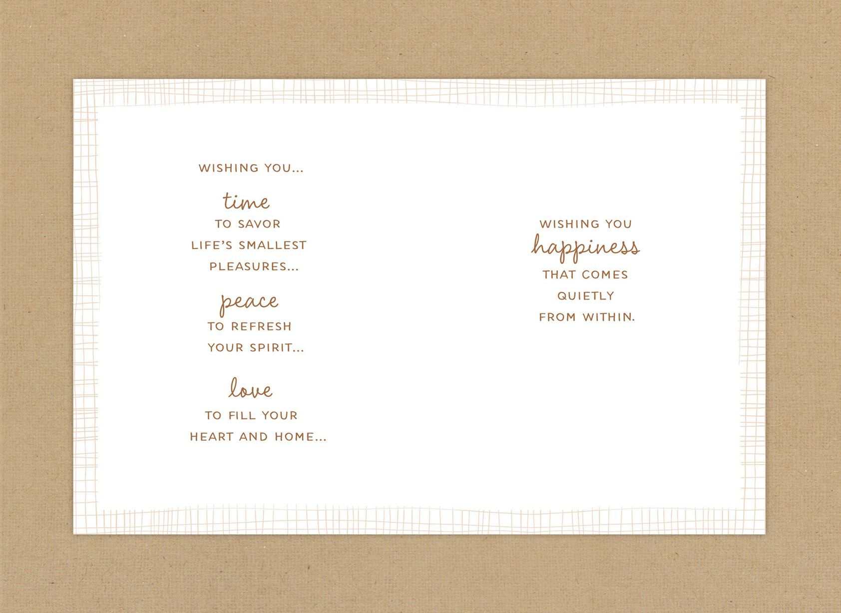 A Wish for Quiet Happiness Marjolein Bastin Birthday Card