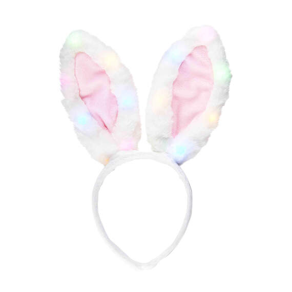 Mud Pie Pink Light-Up Bunny Ears Headband, , large image number 1