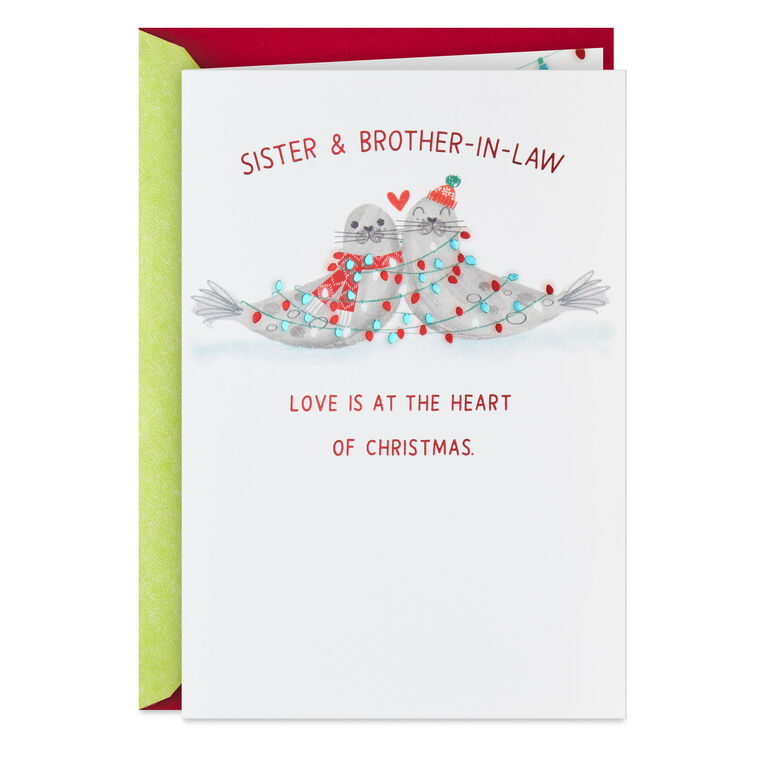 Wrapped in Love Christmas Card for Sister and Brother-in-Law