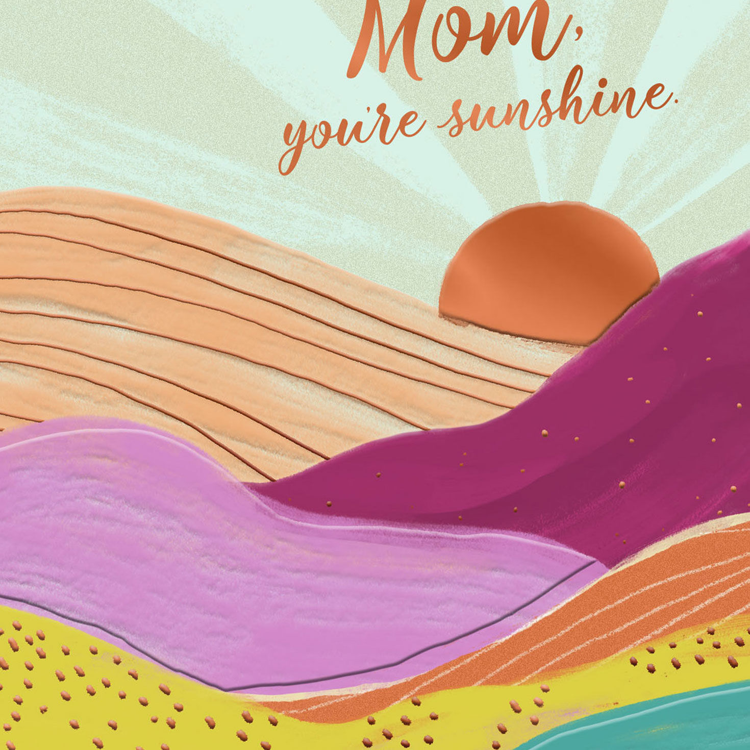 Vibrant Sunset Landscape Mom Mother's Day Card Card Front Detail image number 4