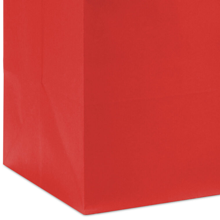 Solid Red Extra-Deep Gift Bag Base/Side Detail image number 5