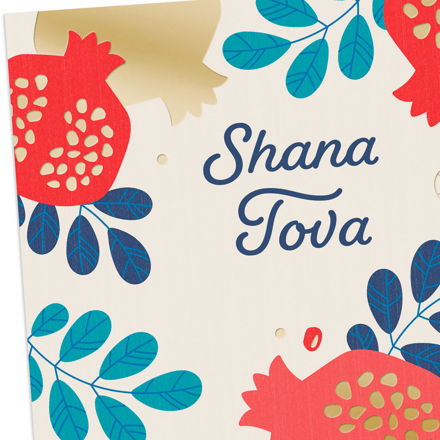 Pomegranates and Leaves Jewish New Year Cards Pack card front detail image number 4