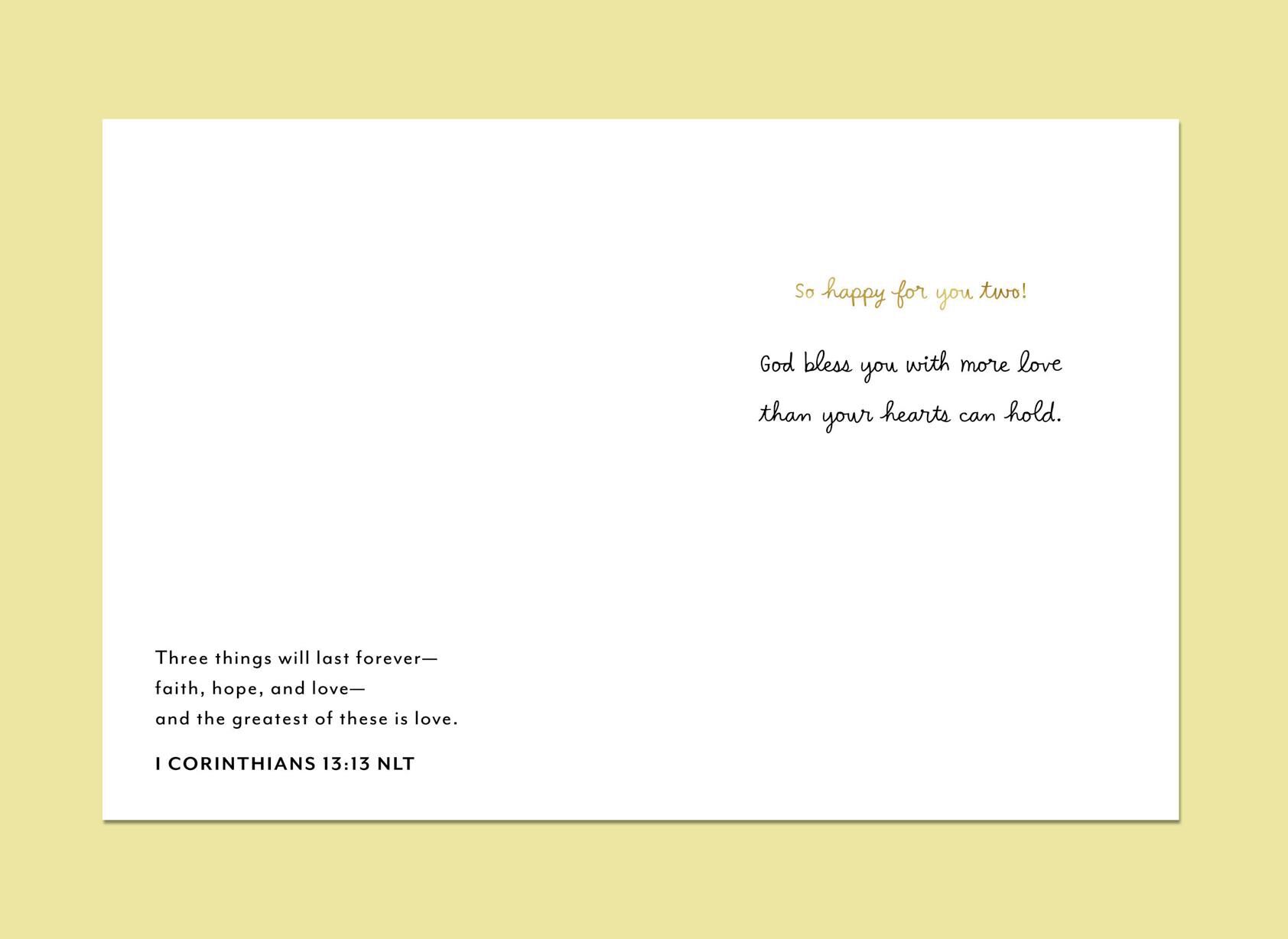 Faith, Hope and Love Religious Wedding Card