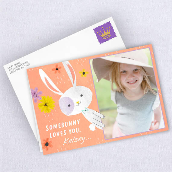 Personalized Somebunny Loves You Easter Photo Card, , large image number 4