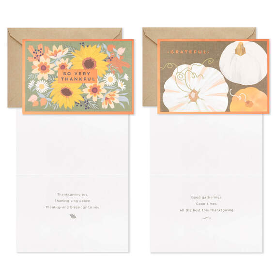 Fall Flowers Thanksgiving Cards Assortment, Pack of 36, , large image number 4