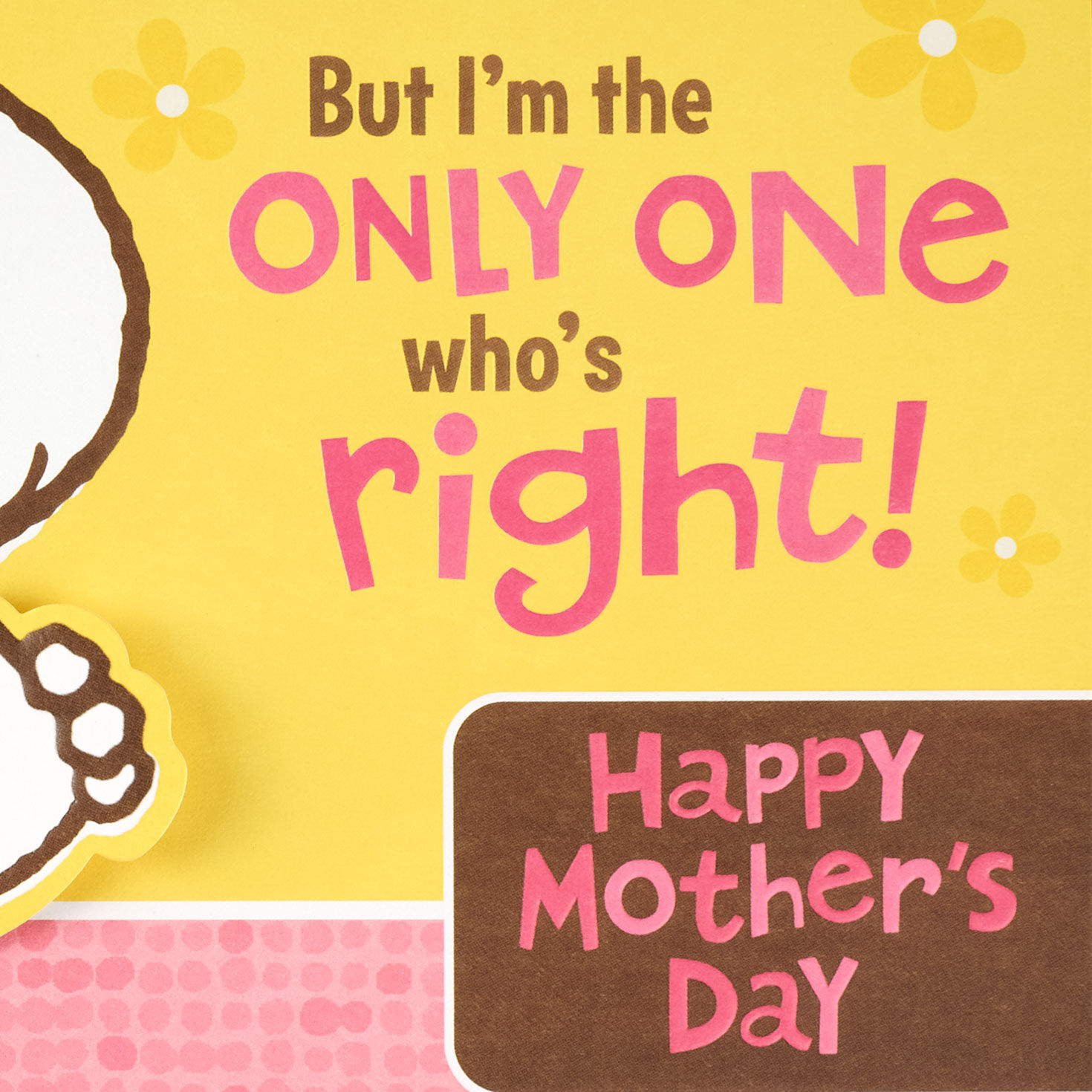Snoopy Best Mom Funny Pop-Up Mother's Day Card From Son sentiment image number 2