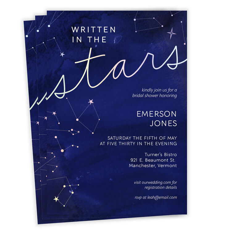 Written in the Stars Flat Wedding Shower Invitation
