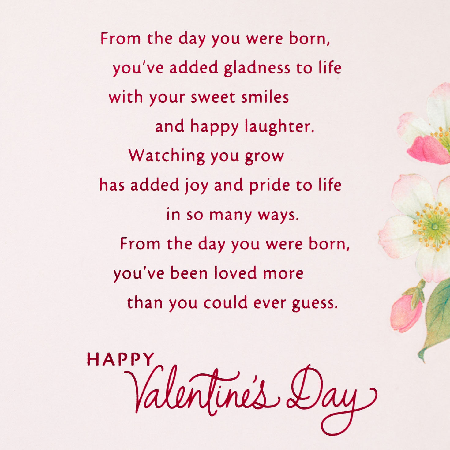 Flower Blossoms Granddaughter Valentine's Day Card Sentiment image number 2