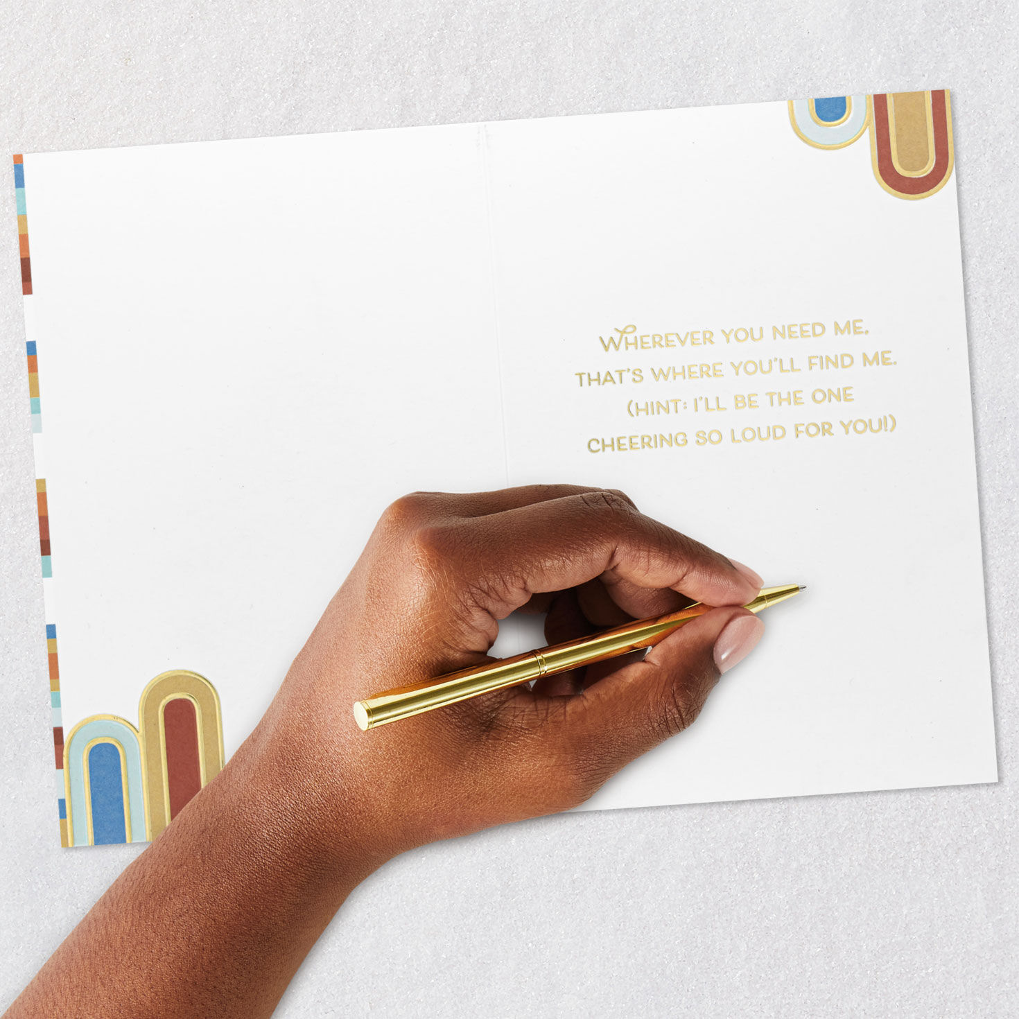 Stripes and Curved Lines Encouragement Card Signing card image number 6