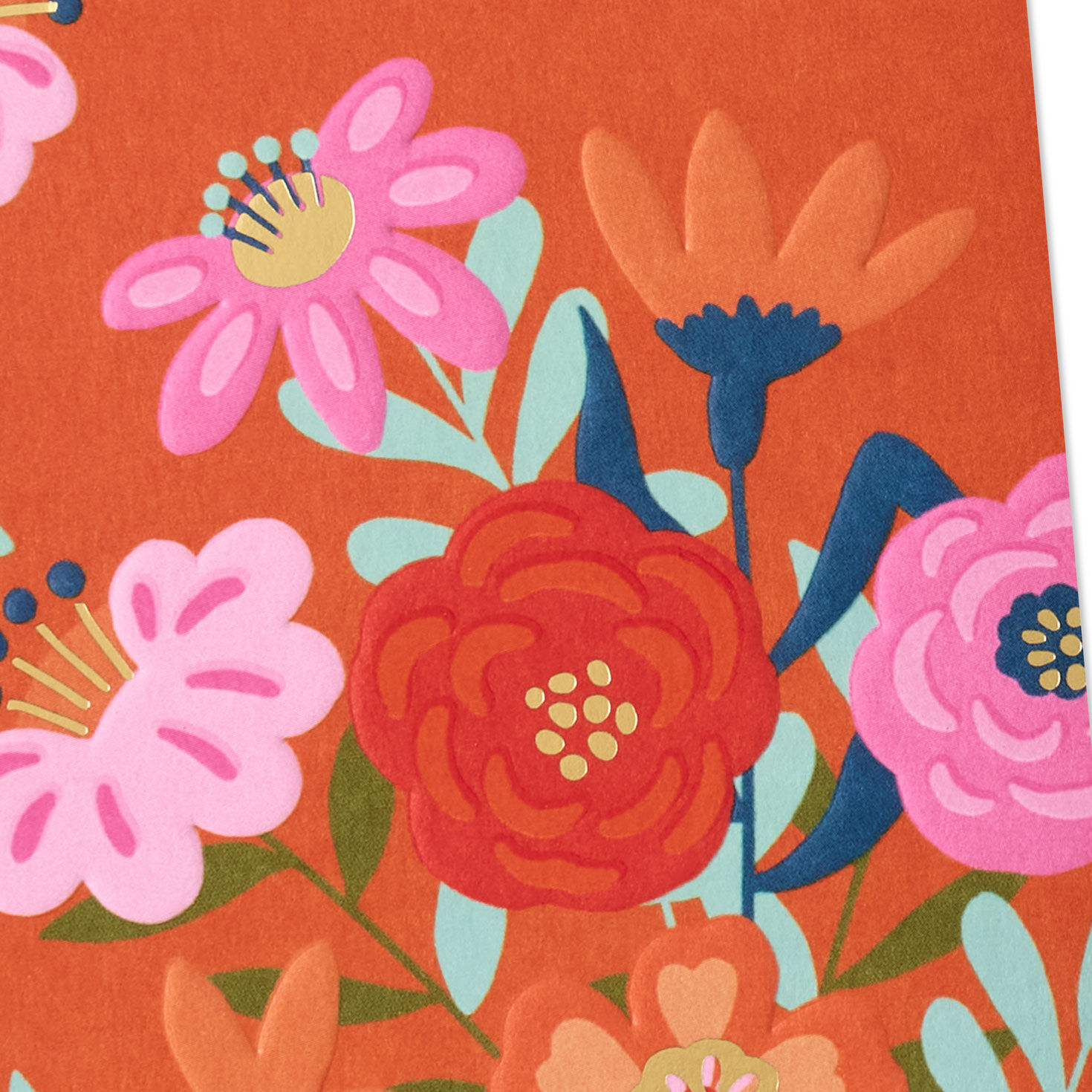Flowers on Orange Thanksgiving Card for Daughter Card Front Detail image number 6