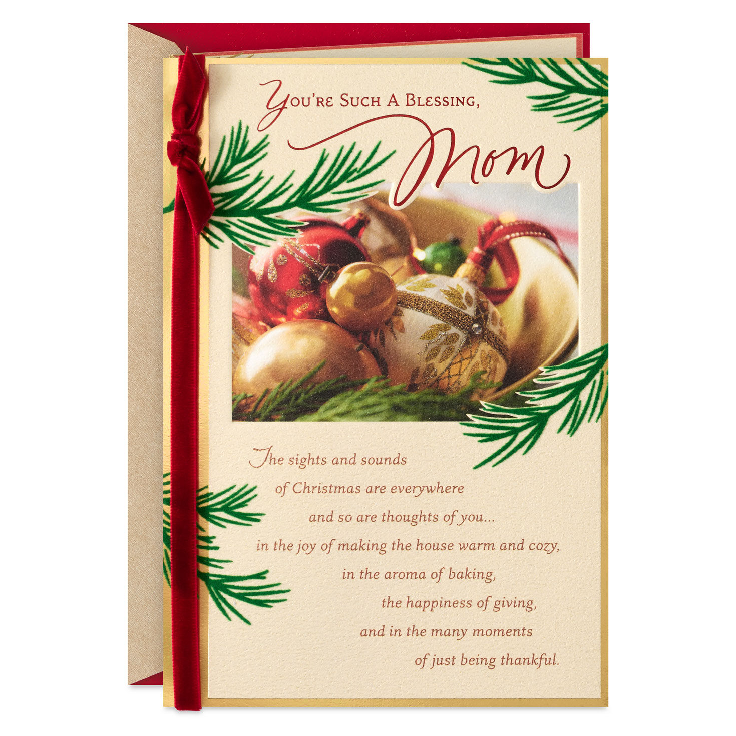 Thinking of You With Love and a Grateful Prayer Religious Christmas Card for Mom