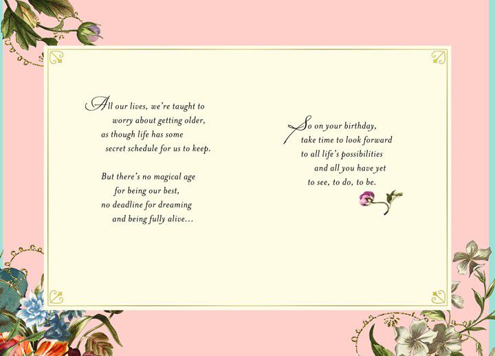 Beautiful Thing Vintage Floral Birthday Card