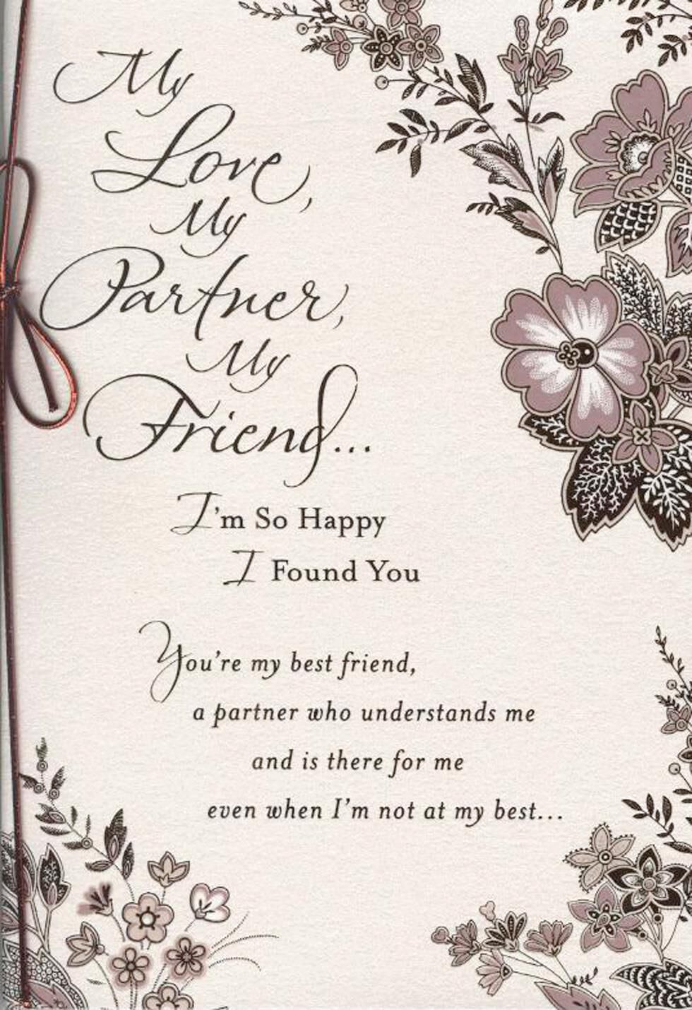 My Love, My Partner, My Friend Anniversary Card