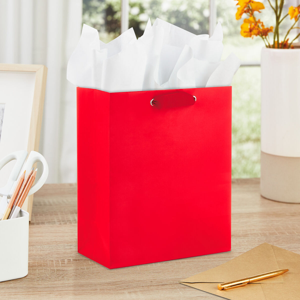 Red Medium Gift Bag, 9.6" Gift Bags Hallmark