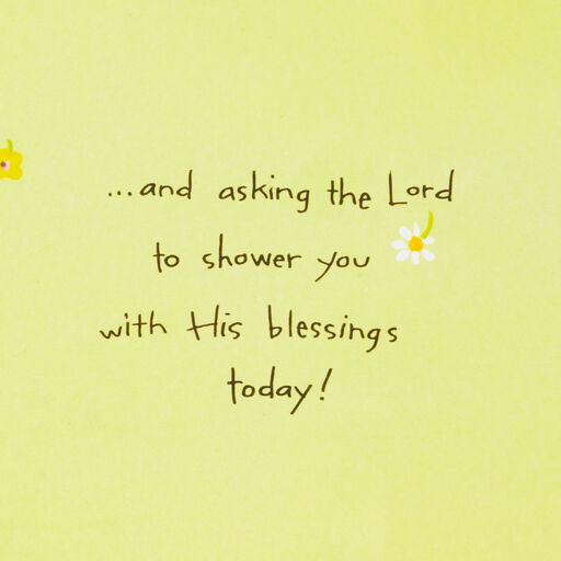 Showered With Blessings Religious Thinking of You Card, 