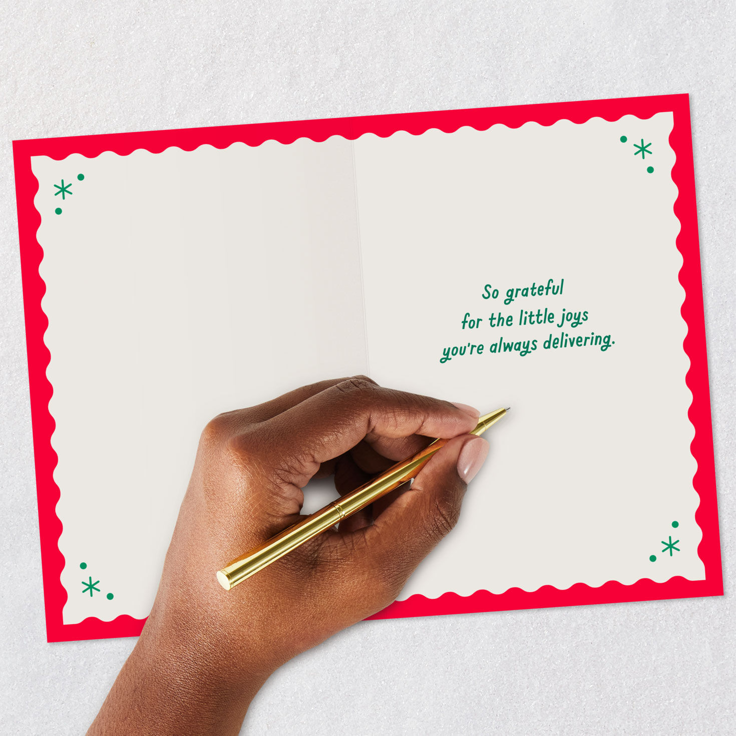 Stamp Motif Postal Worker Thank You Christmas Card signing card image number 6