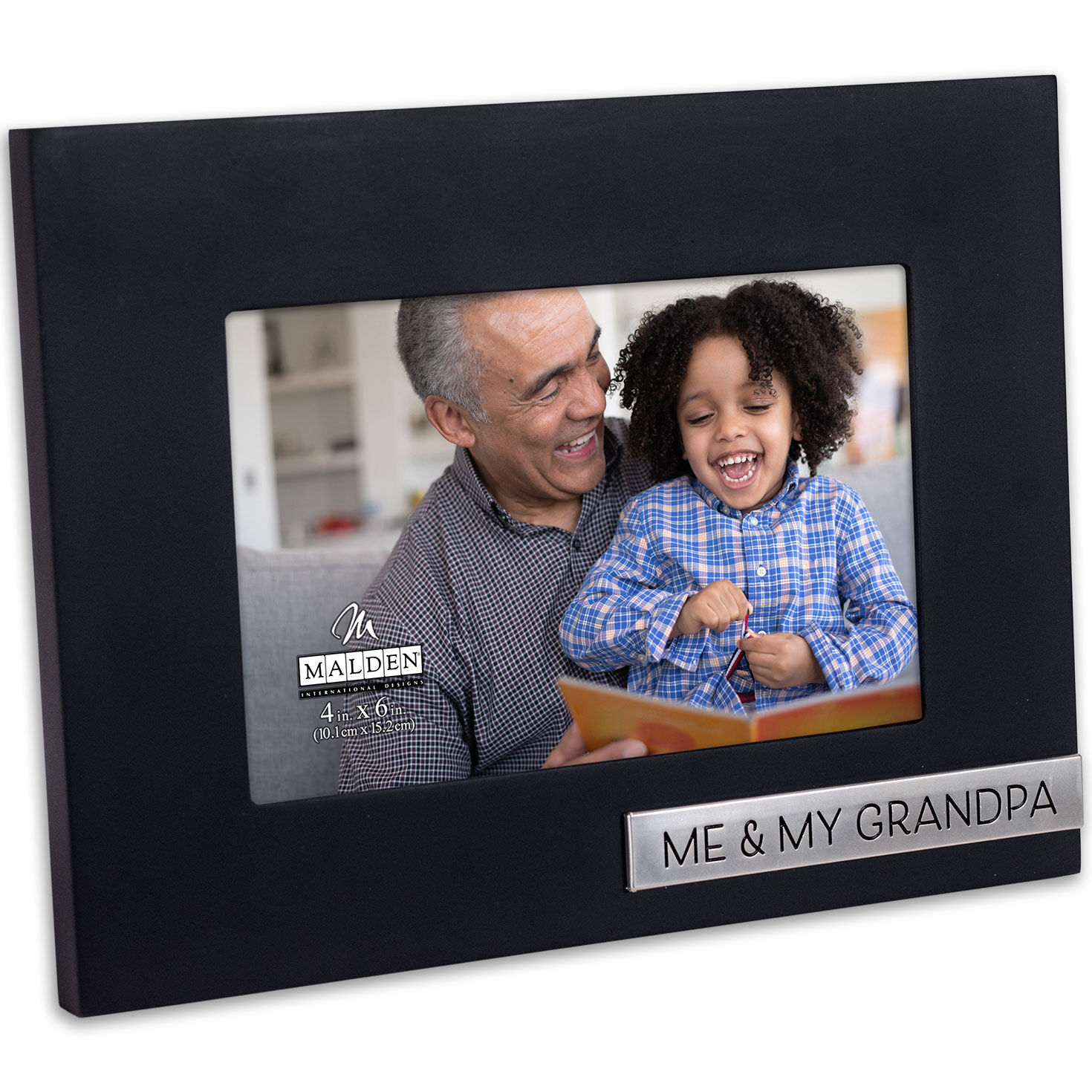 Malden Me & My Grandpa Black Wood 4x6 Picture Frame Side image number 2