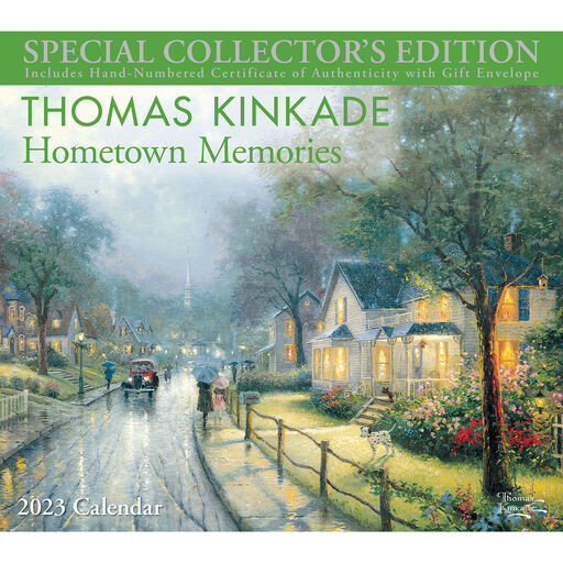 Thomas Kinkade Special Collector's Edition 2023 Hometown Memories Deluxe Wall Calendar With Print, 
