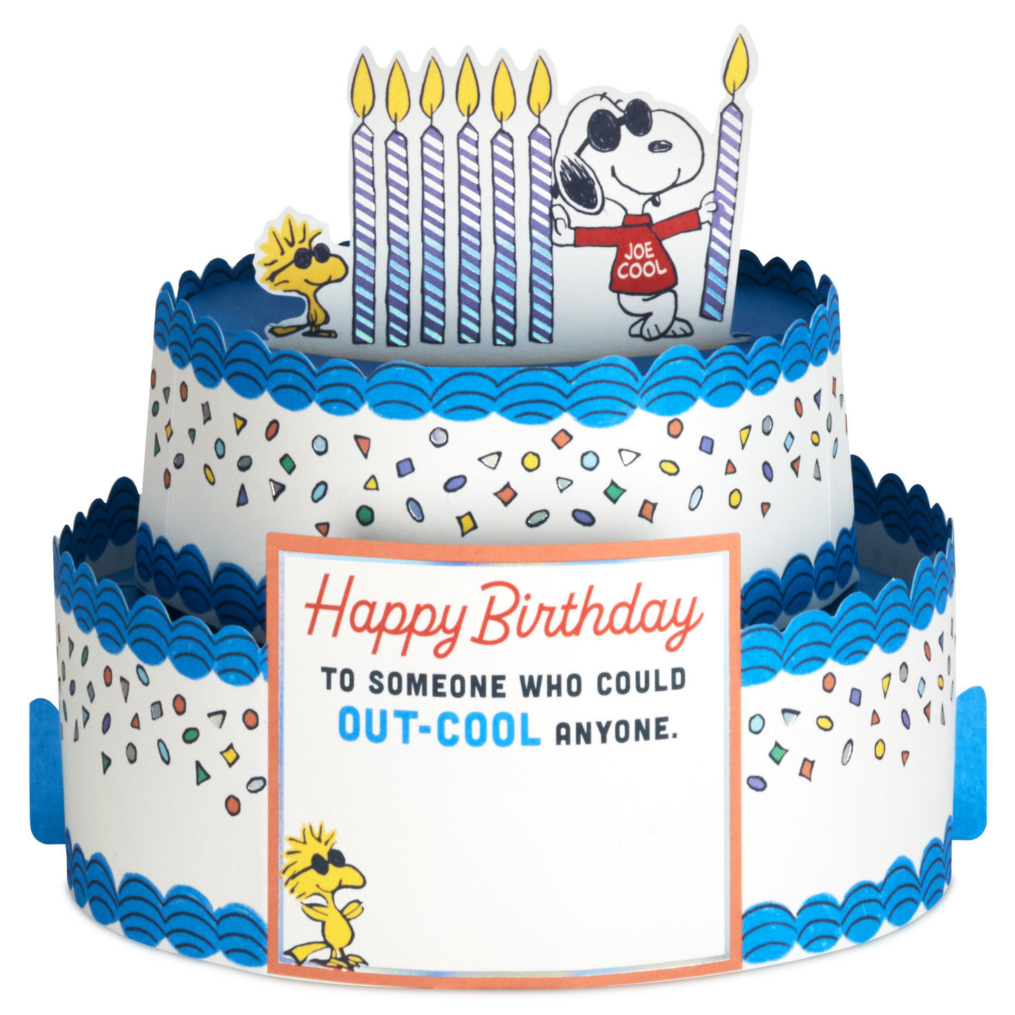 Peanuts&reg; Joe Cool Snoopy Cake 3D Pop-Up Birthday Card, , large image number 2