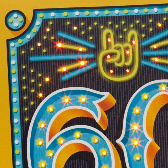 60 Rockin' It Musical 60th Birthday Card With Light, , large image number 4
