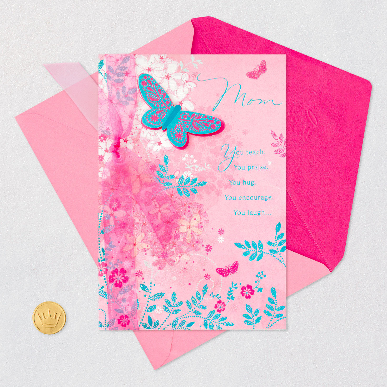 Thankful for You Butterfly Birthday Card for Mom, , large image number 5