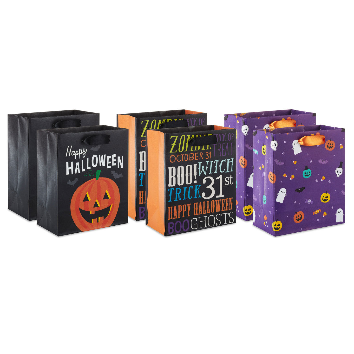6.5" Spooky Time 6-Pack Assorted Small Halloween Gift Bag Bundle for only USD 7.99 | Hallmark