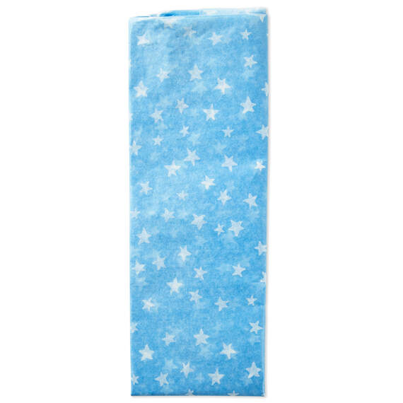 White Stars on Blue Tissue Paper, 4 sheets, , large image number 1