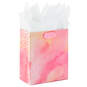 6.5" Small Pink Watercolor Gift Bag With Tissue Paper, , large image number 5
