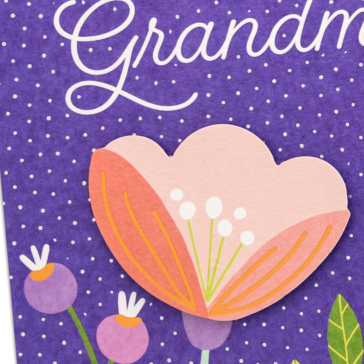 Flowers on Purple Grandma Mother's Day Card Card Front Detail image number 5