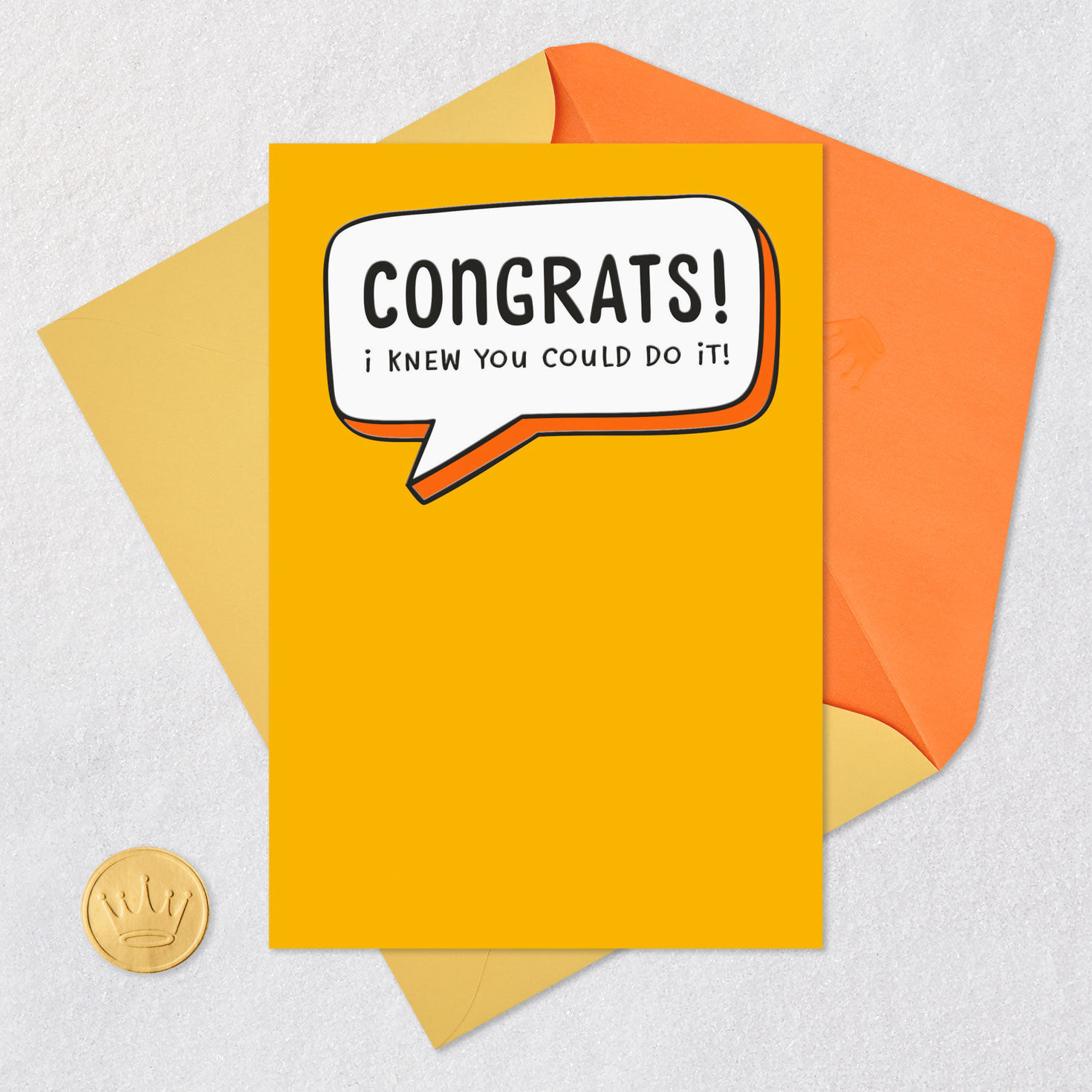 Word Bubble Funny Congratulations Card Card Front with Envelope and Gold Seal image number 5