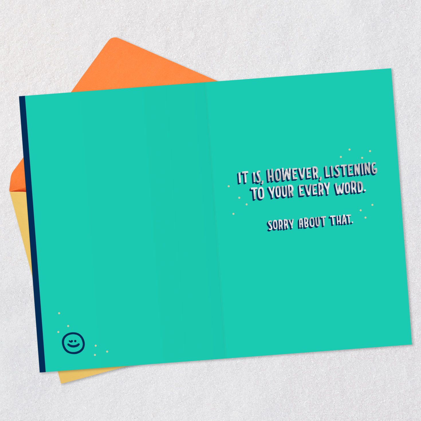 Blue, Silver and Gold Analog Funny Birthday Card Open card with envelope image number 3