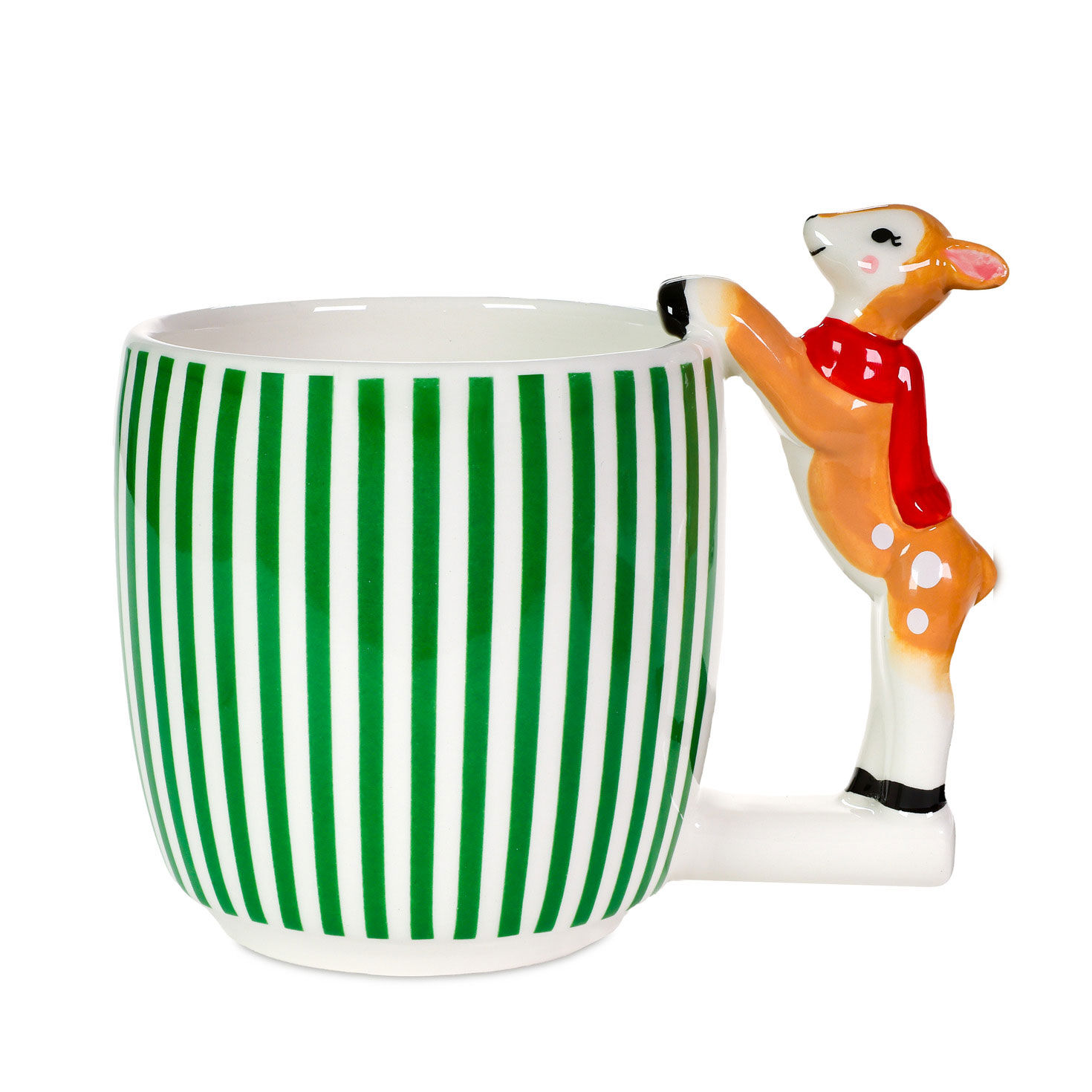 Reindeer Sculpted Handle Mug, 14 oz.