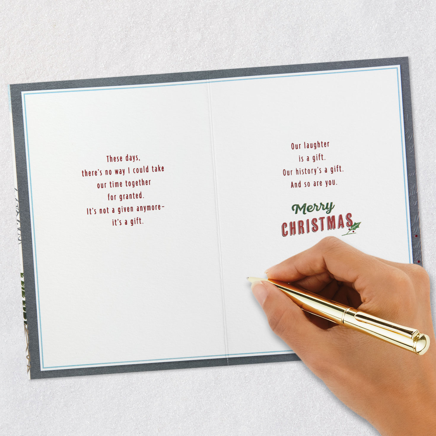 Cardinal and Cabin in Woods Brother Christmas Card Signing card image number 8