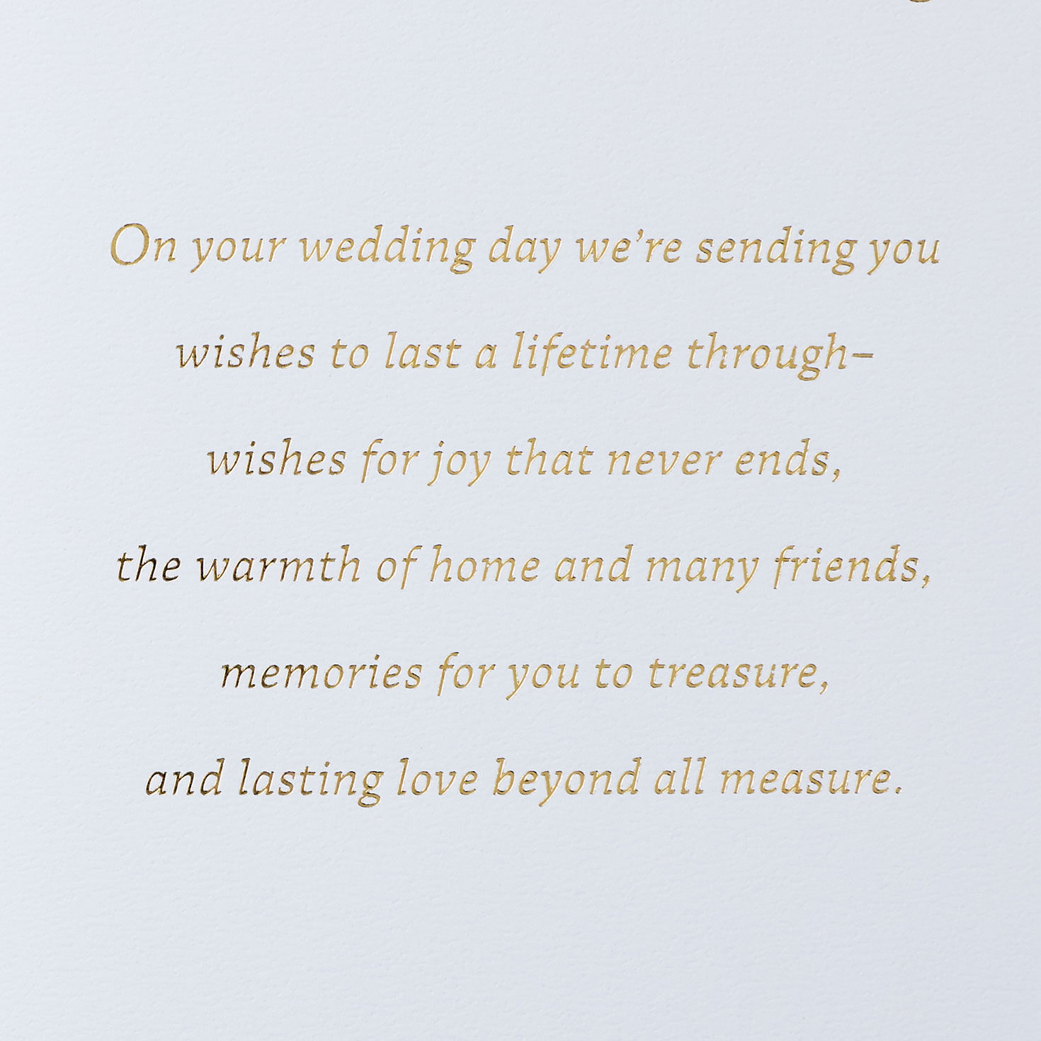 Sparkly Gold Flowers Wedding Card From Us Sentiment image number 2