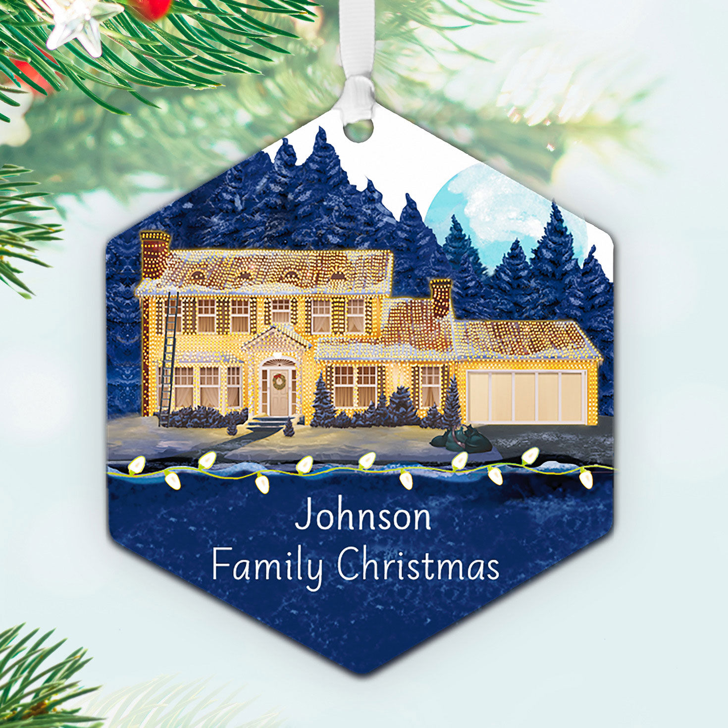 National Lampoon's Christmas Vacation&trade; The Griswold House Metal Personalized Ornament, Custom Text, , large image number 2