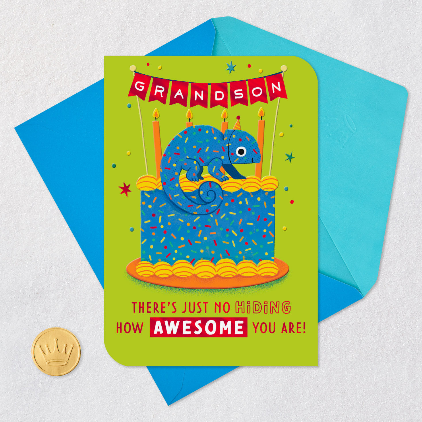 No Hiding Your Awesomeness Chameleon Birthday Card for Grandson for only USD 3.99 | Hallmark