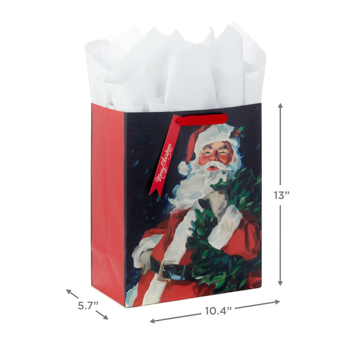13" Classic Santa Large Christmas Gift Bag With Tissue Paper for only USD 7.99 | Hallmark