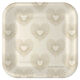 Gold Hearts on Ivory Square Dessert Plates, Set of 8